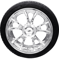 Coastal Moto Largo 3D Rear Wheel - Chrome (18") | Falken Tire (215/45ZR18) - Trike - 0336-0015  PKG-LGO-187T-CH